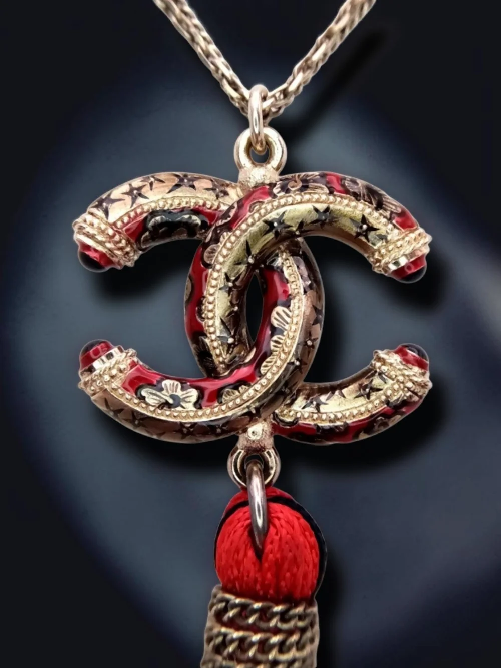 Authentic Chanel Paris-Shanghai CC Tassel Necklace Fall 2010 Karl Lagerfeld